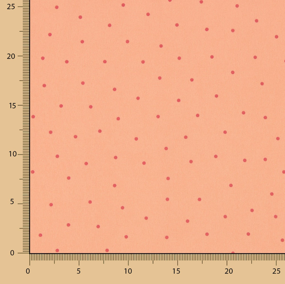 Crepe Poliéster Muito Caimento Bolinhas Mini Coral - Ribes y Casals