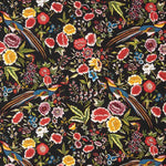 Crepe Poliéster Muito Caimento Estampado Xale Beija-flor Preto - Ribes y Casals