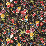 Crepe Poliéster Muito Caimento Estampado Xale Beija-flor Preto - Ribes y Casals