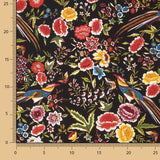 Crepe Poliéster Muito Caimento Estampado Xale Beija-flor Preto - Ribes y Casals