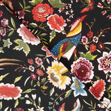 Crepe Poliéster Muito Caimento Estampado Xale Beija-flor Preto - Ribes y Casals