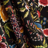 Crepe Poliéster Muito Caimento Estampado Xale Beija-flor Preto - Ribes y Casals