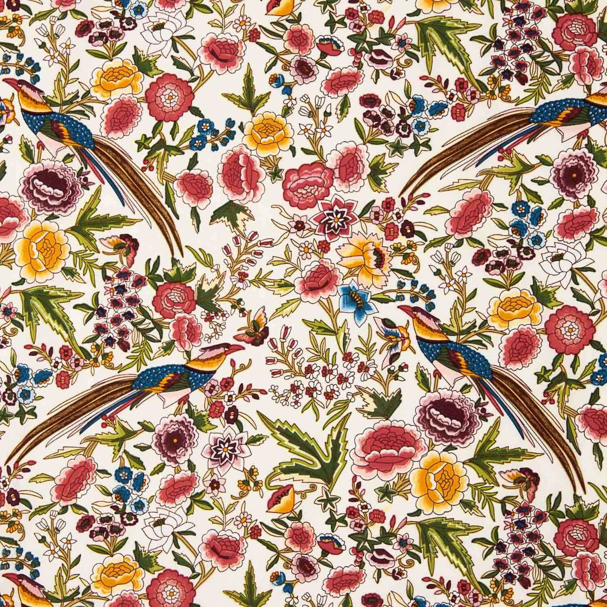 Crepe Poliéster Muito Caimento Estampado Xale Beija-flor Cru - Ribes y Casals