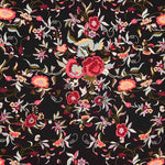 Crepe Poliéster Muito Caimento Estampado Xale Preto - Ribes y Casals