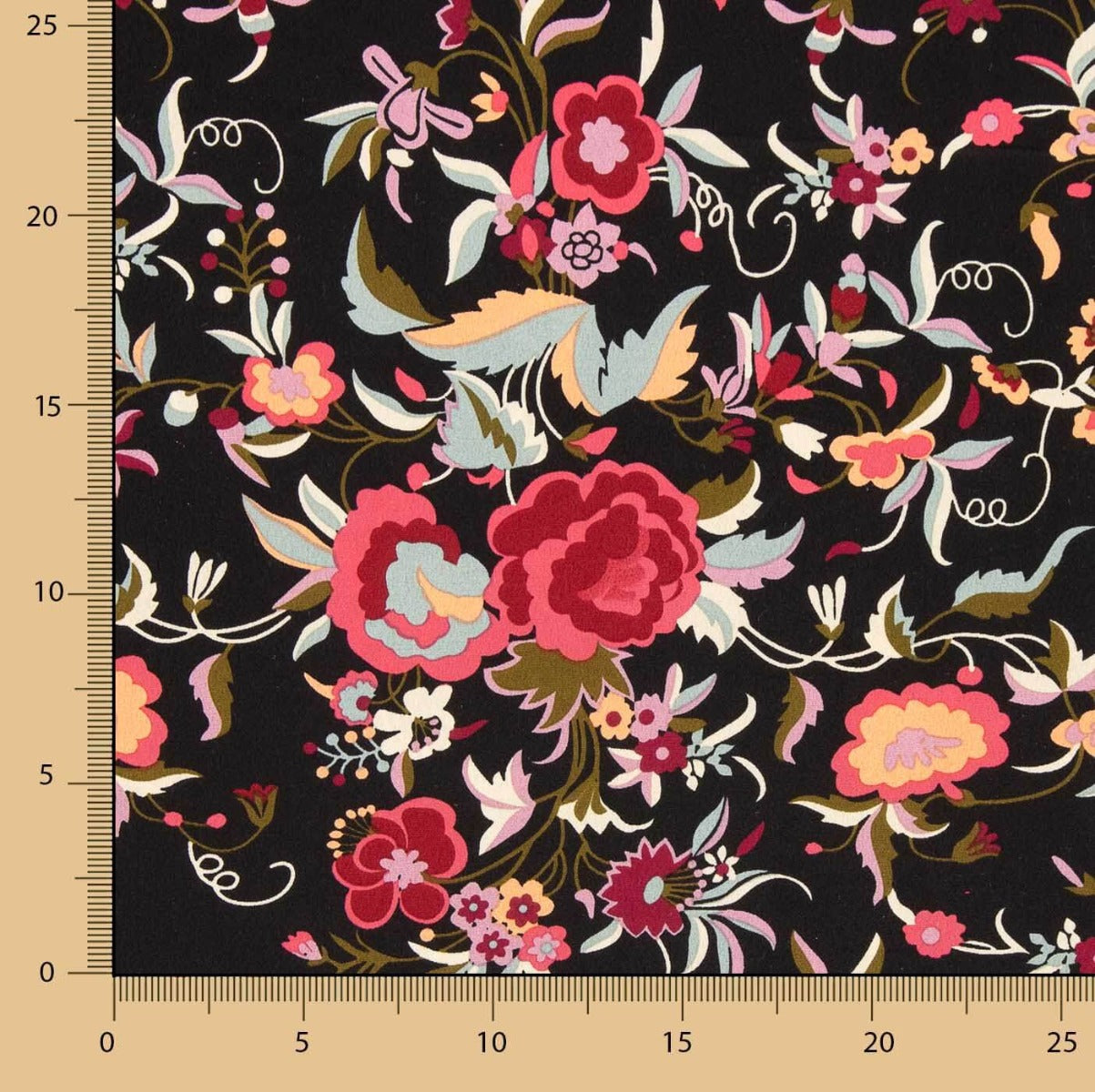 Crepe Poliéster Muito Caimento Estampado Xale Preto - Ribes y Casals