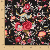 Crepe Poliéster Muito Caimento Estampado Xale Preto - Ribes y Casals