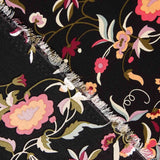 Crepe Poliéster Muito Caimento Estampado Xale Preto - Ribes y Casals