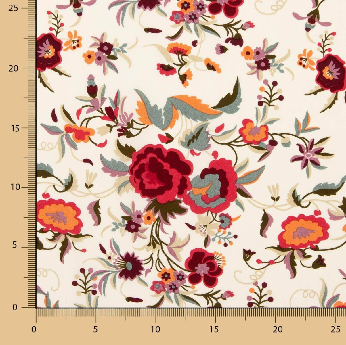 Crepe Poliéster Muito Caimento Estampado Xale Cru - Ribes y Casals