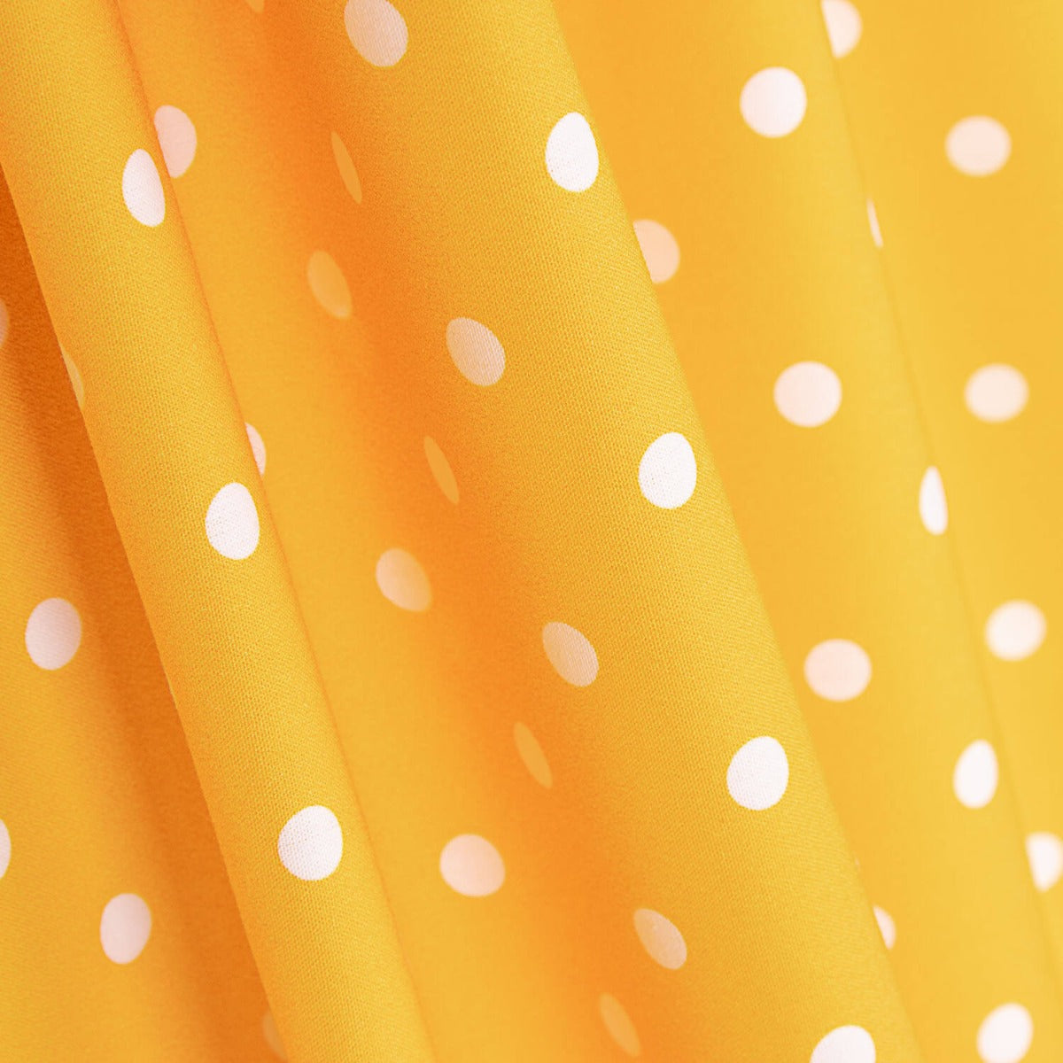 Popeline Flamenca Estampado Bolinhas 7mm Amarelo/Branco - Ribes y Casals