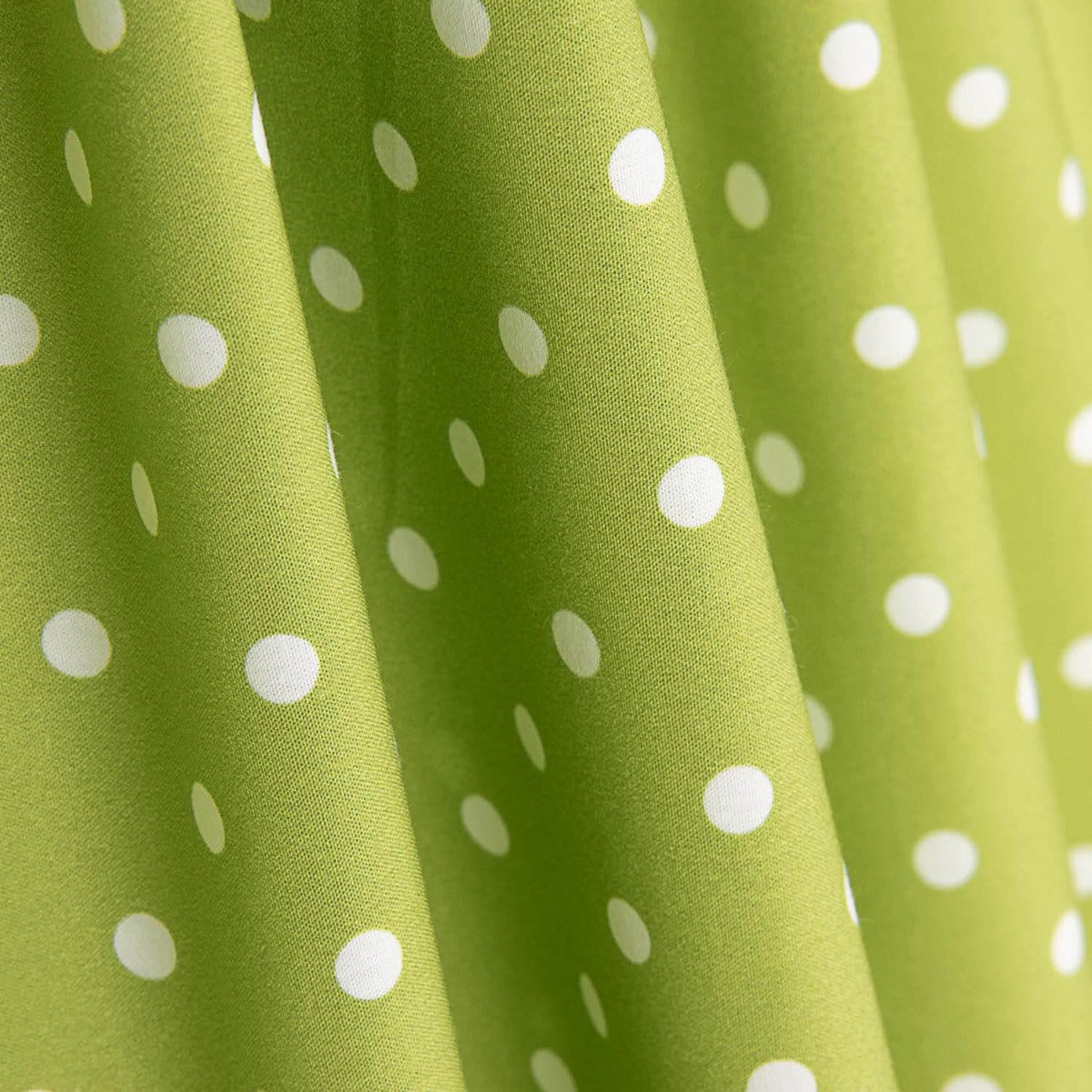 Popeline Flamenca Estampado Bolinhas 7mm Lima/Branco - Ribes y Casals