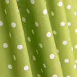 Popeline Flamenca Estampado Bolinhas 7mm Lima/Branco - Ribes y Casals