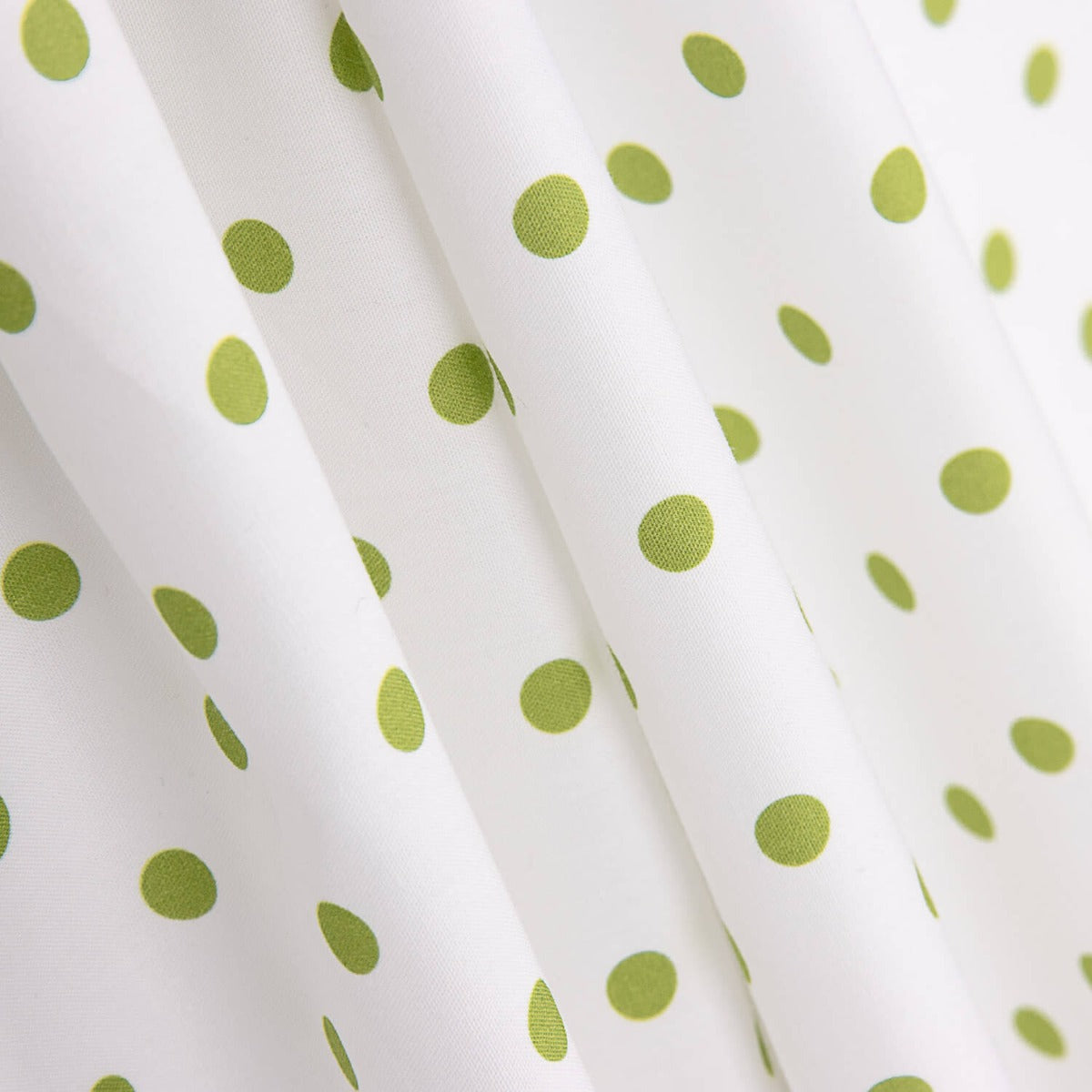 Popeline Flamenca Estampado Bolinhas 7mm Branco/Lima - Ribes y Casals