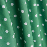 Popeline Flamenca Estampado Bolinhas 7mm Verde/Branco - Ribes y Casals
