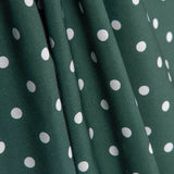 Popeline Flamenca Estampado Bolinhas 7mm Verde Escuro/Branco - Ribes y Casals