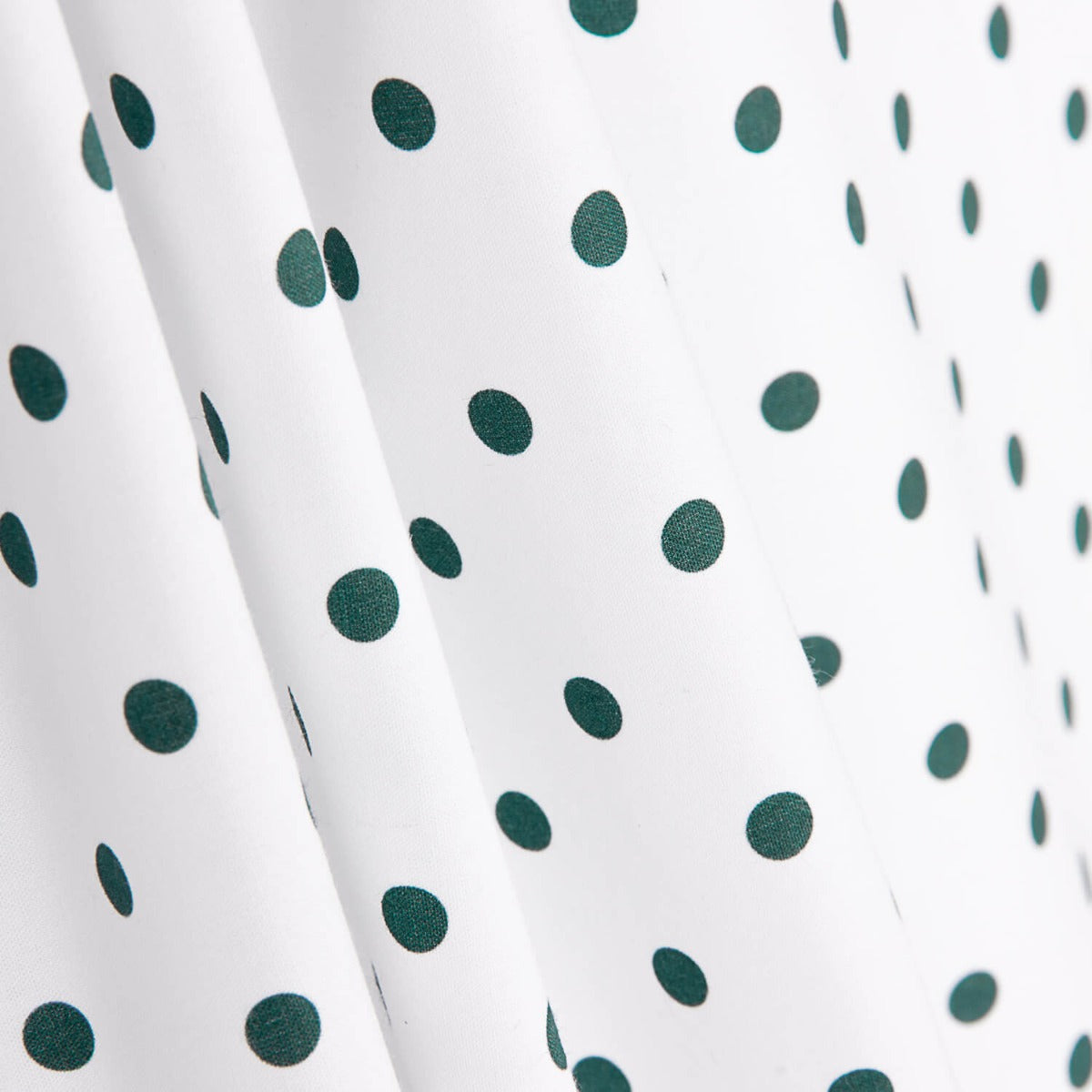 Popeline Flamenca Estampado Bolinhas 7mm Branco/Verde Escuro - Ribes y Casals