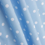 Popeline Flamenca Estampado Bolinhas 7mm Azul Claro/Branco - Ribes y Casals