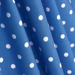 Popeline Flamenca Estampado Bolinhas 7mm Azul/Branco - Ribes y Casals