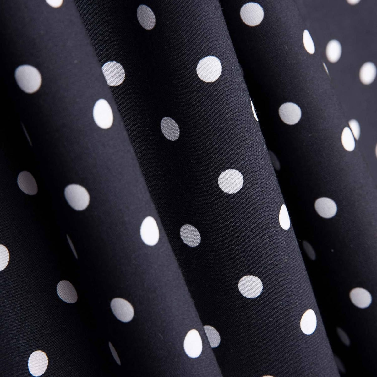 Popeline Flamenca Estampado Bolinhas 7mm Preto/Branco - Ribes y Casals
