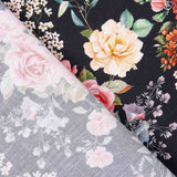 Popeline Flamenca Estampado Floral Preto - Ribes y Casals