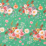 Popeline Flamenca Estampado Floral Verde - Ribes y Casals