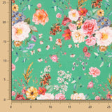 Popeline Flamenca Estampado Floral Verde - Ribes y Casals