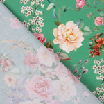 Popeline Flamenca Estampado Floral Verde - Ribes y Casals