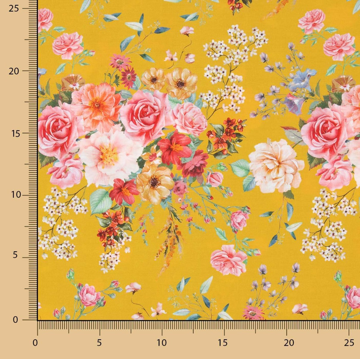 Popeline Flamenca Floral Estampada Albero - Ribes y Casals