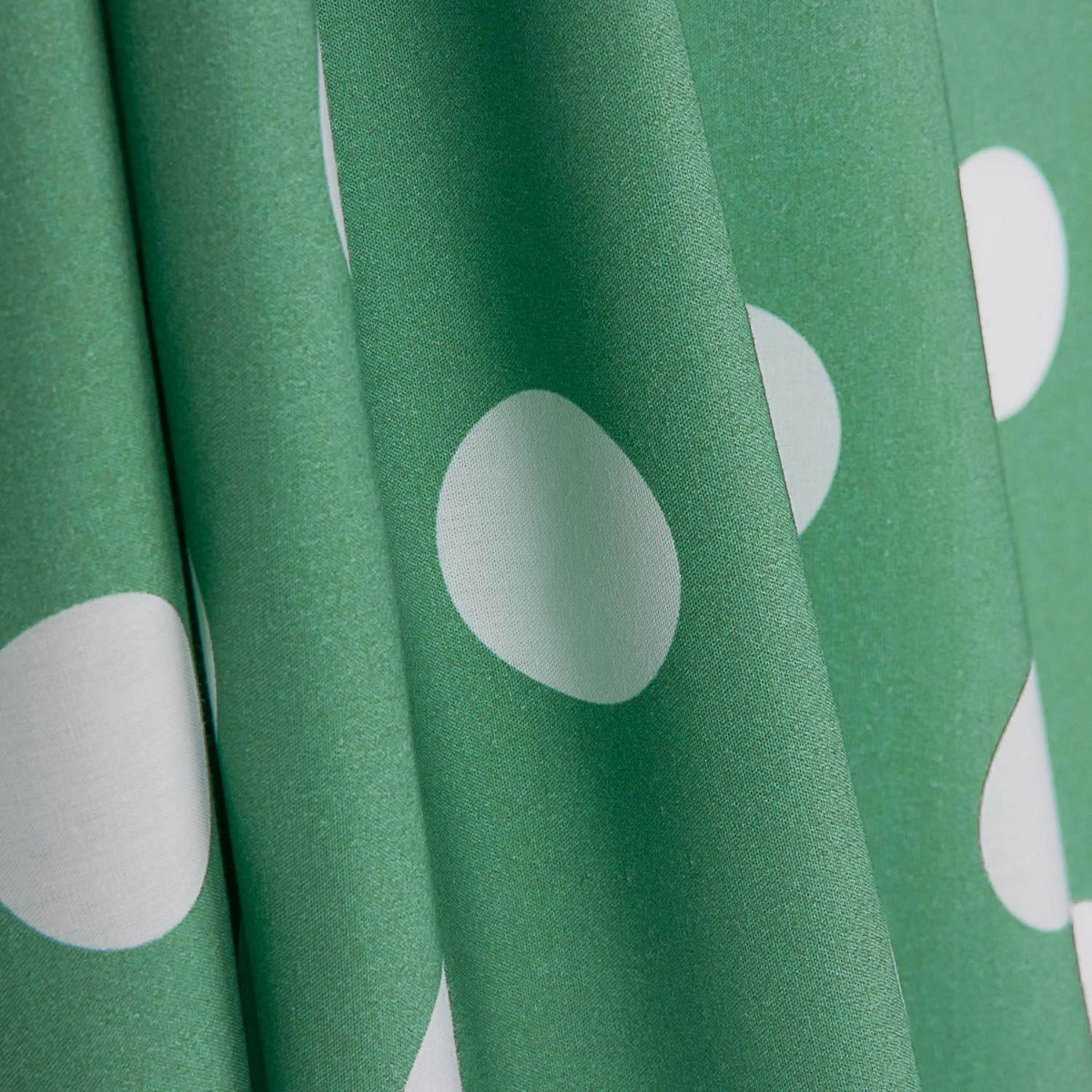 Popeline Flamenca Estampado Bolinhas 3cm Verde/Branco - Ribes y Casals