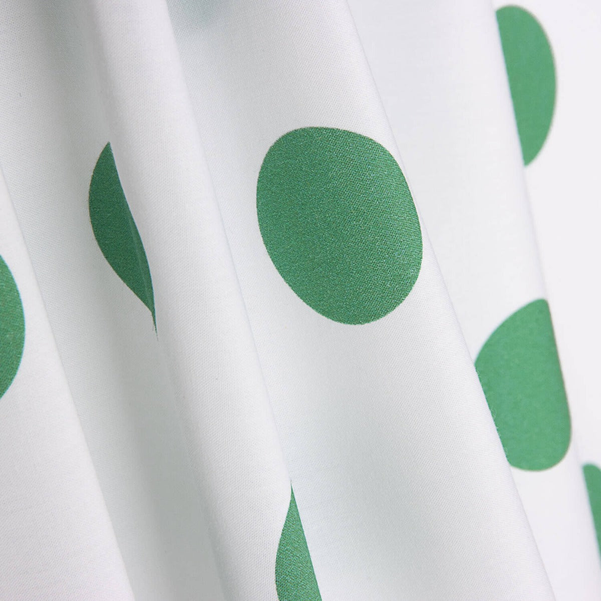Popeline Flamenca Estampado Bolinhas 3cm Branco/Verde - Ribes y Casals