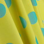 Popeline Flamenca Estampado Bolinhas 3cm Amarelo/Turquesa - Ribes y Casals