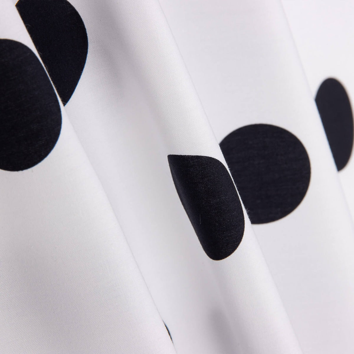 Popeline Flamenca Estampado Bolinhas 3cm Branco/Preto - Ribes y Casals