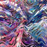 Lycra Velour Zebra Holográfica Lilás - Ribes y Casals