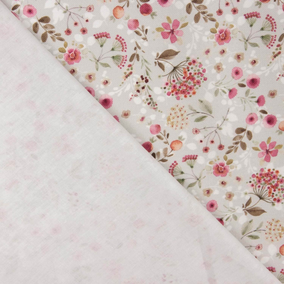 Viyela Algodão Flores de Sonho Cinza - Ribes y Casals