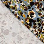 Malha de viscose com animal print abstrato azul - Ribes y Casals