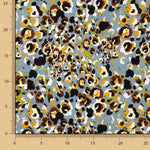 Malha de viscose com animal print abstrato azul - Ribes y Casals