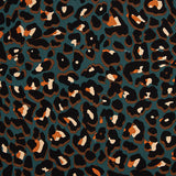 Viscose com padrão de leopardo, cor petróleo - Ribes y Casals