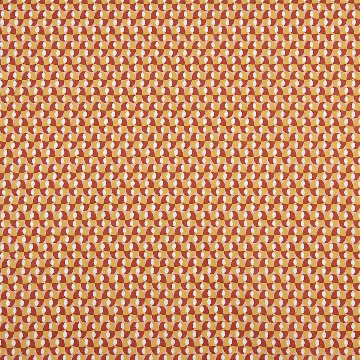 Algodão Percal Retro Ocre-Rosa - Ribes y Casals