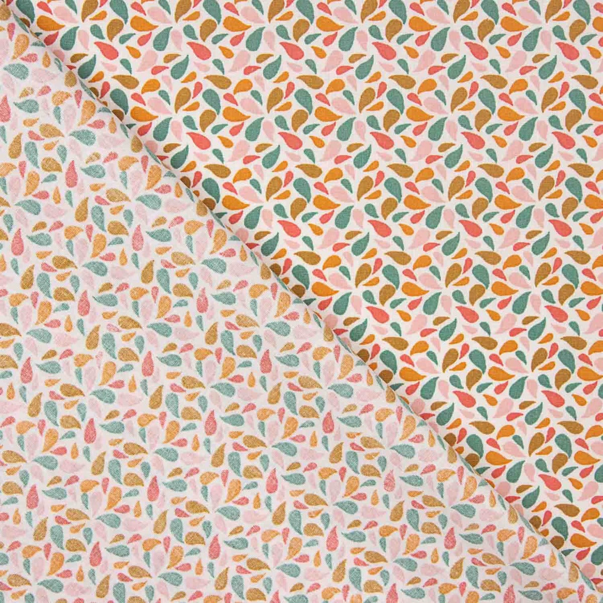 Algodão Percal Pétalas Rosa-Ocre - Ribes y Casals