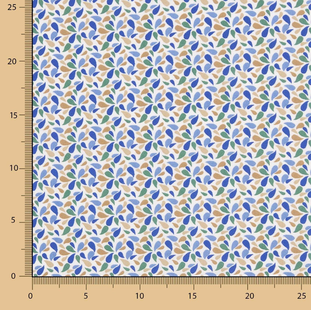 Algodão Percal Pétalas Azul-Verde - Ribes y Casals