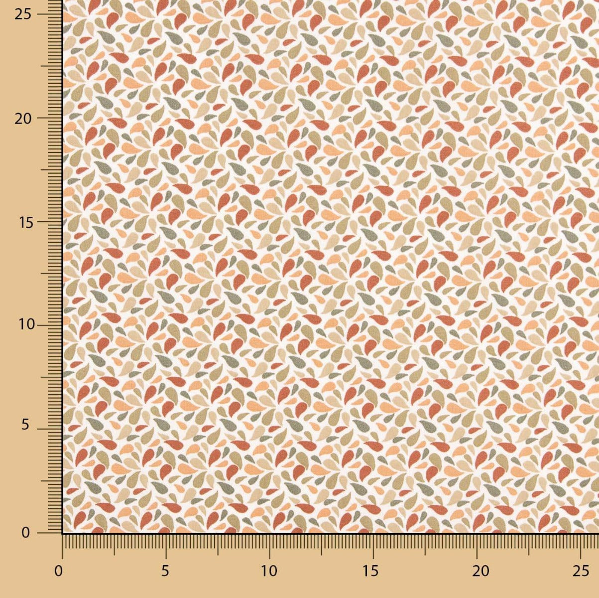 Algodão Percal Pétalas Rosa-Kaky - Ribes y Casals