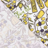 Popeline de algodão estampado com garrafas de azeite - Ribes y Casals