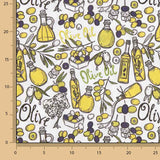 Popeline de algodão estampado com garrafas de azeite - Ribes y Casals