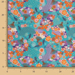 Popeline de algodão estampado com leques - Ribes y Casals