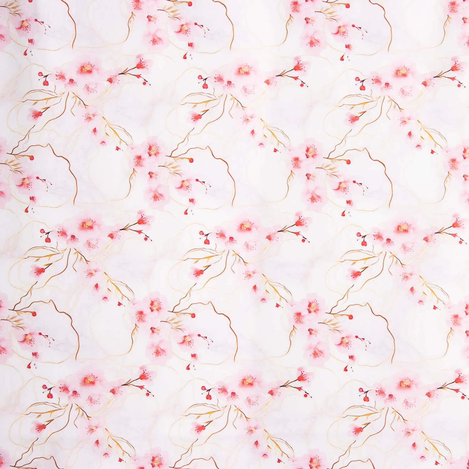 Popeline de algodão estampado Sakura Aquarela - Ribes y Casals