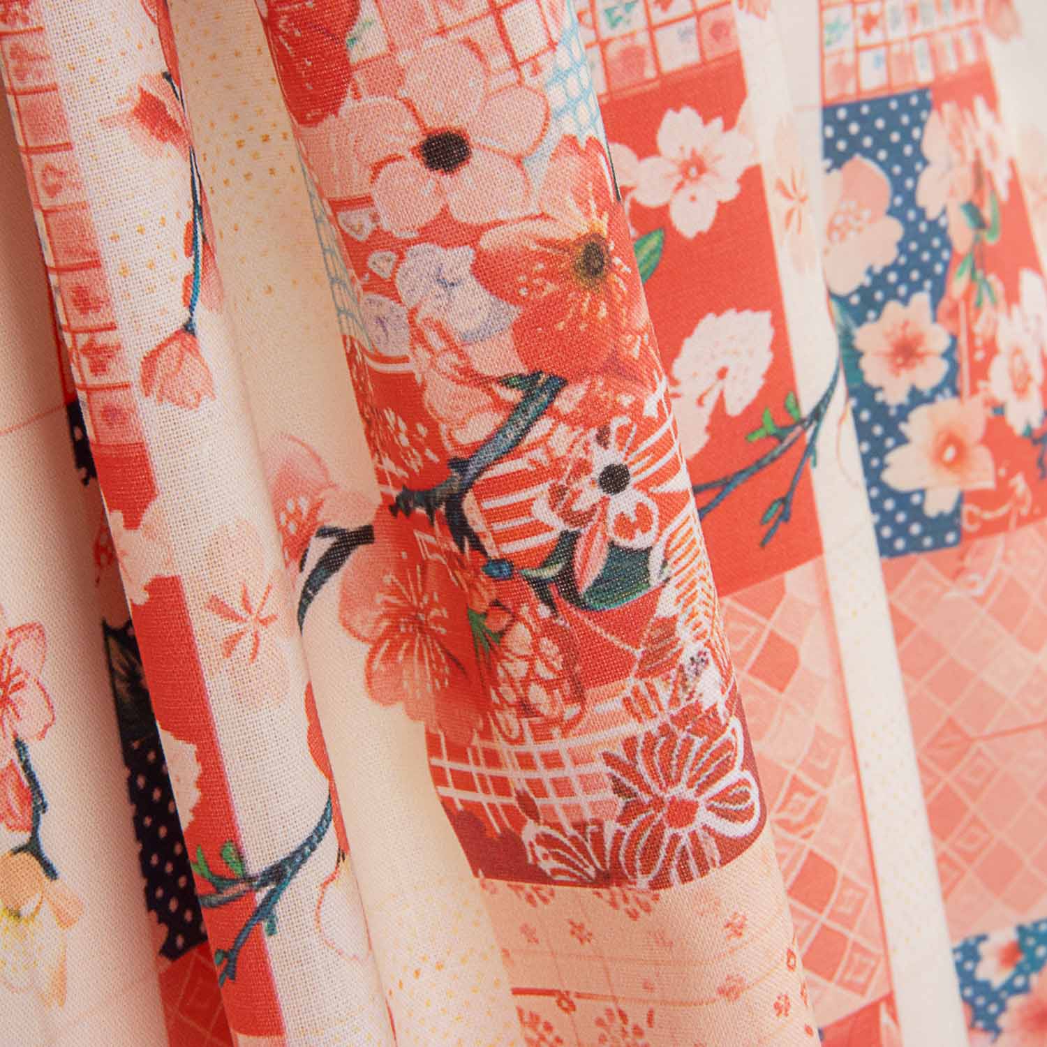 Popeline de algodão estampado Sakura - Ribes y Casals