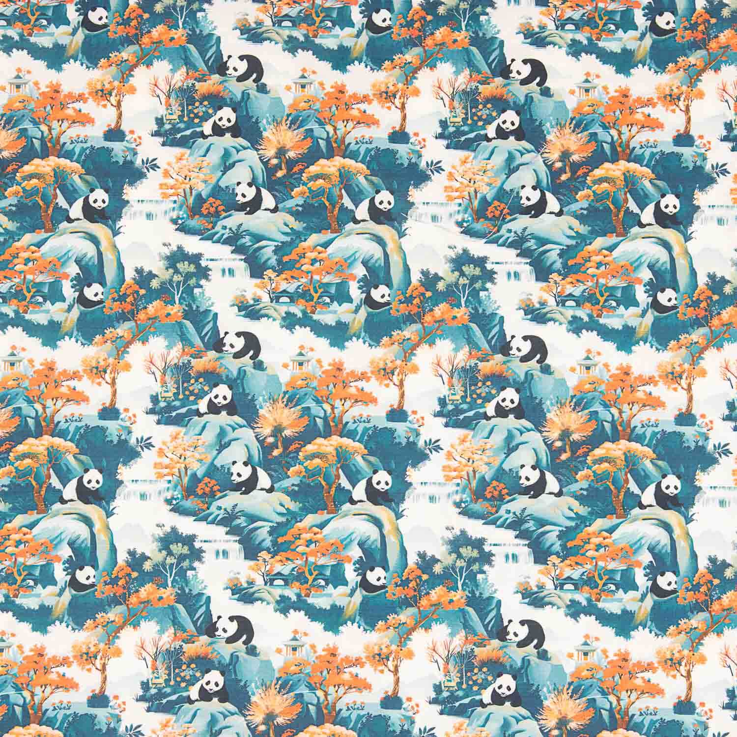 Popeline de algodão estampado com pandas - Ribes y Casals