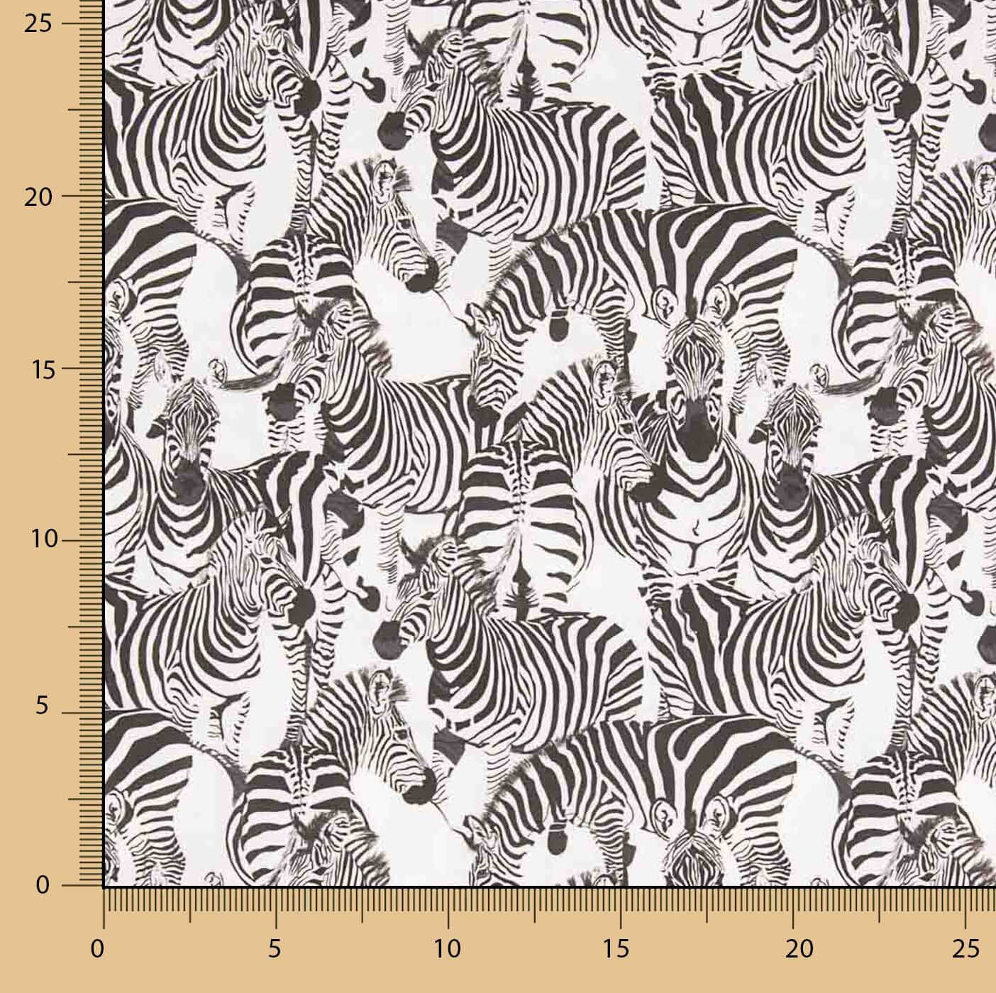 Popeline de algodão estampado com zebras - Ribes y Casals