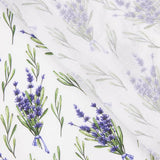 Popeline de algodão estampado com flores lavanda - Ribes y Casals