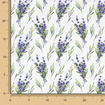 Popeline de algodão estampado com flores lavanda - Ribes y Casals