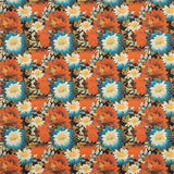 Popeline de algodão estampado com flores orientais - Ribes y Casals